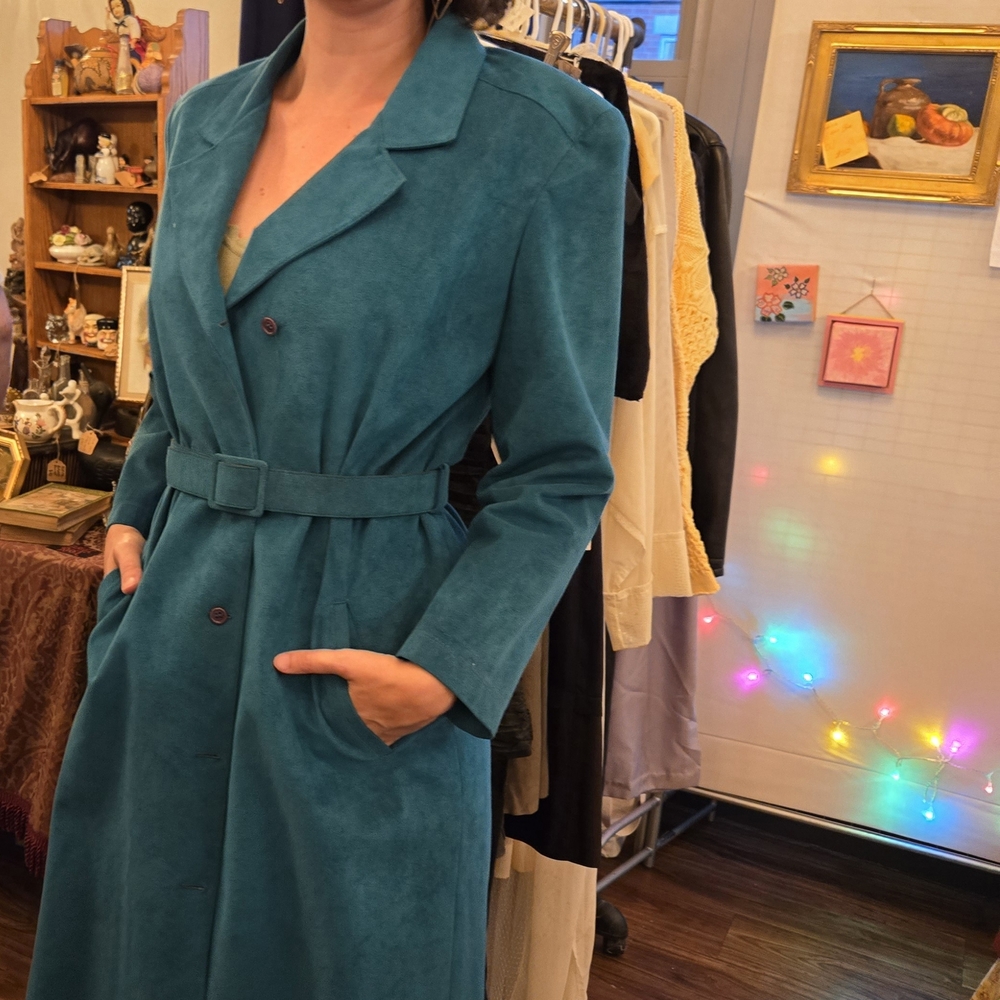 Samuel Robert Teal Trench Coat
